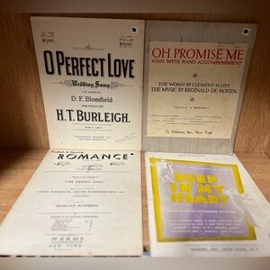 VTG Old Love Sheet Music Lot of 4 (Oh Promise Me,O Perfect Love)1800s-1920s-1951